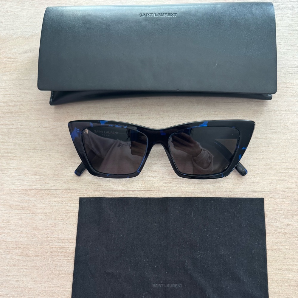 SAINT LAURENT MICA SUNGLASSES SL 276 009 BLUE HAVANA 53MM YSL